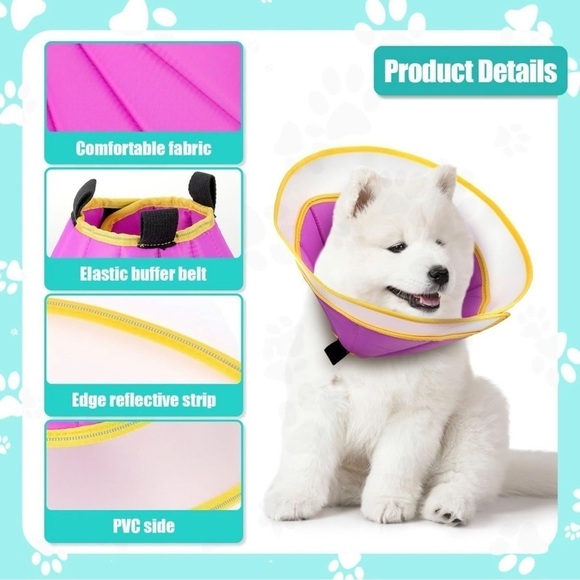 Dog Cone for After Surgery Breathable Soft Dog Cone for Medium Size Dog - Picture 3 of 5